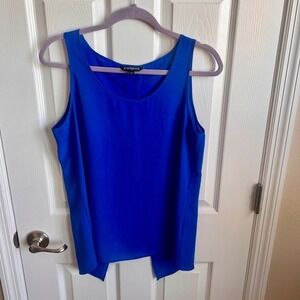 Express Royal Blue Sleeveless Blouse Split‎ Back Tank Top Medium